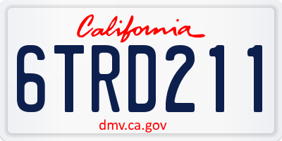CA license plate 6TRD211
