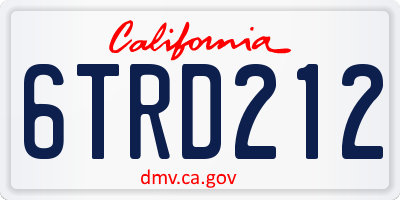 CA license plate 6TRD212