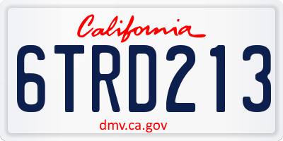 CA license plate 6TRD213