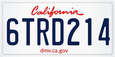CA license plate 6TRD214