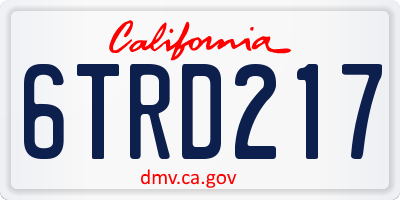 CA license plate 6TRD217