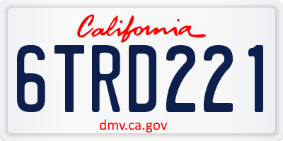 CA license plate 6TRD221