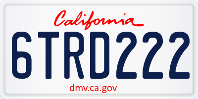 CA license plate 6TRD222