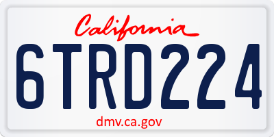 CA license plate 6TRD224