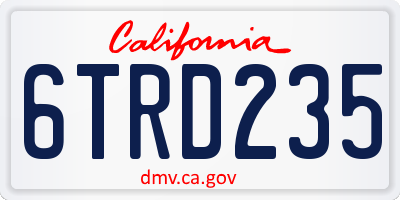 CA license plate 6TRD235