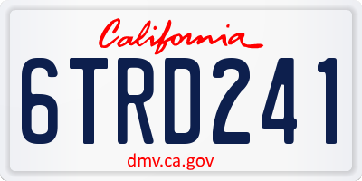 CA license plate 6TRD241