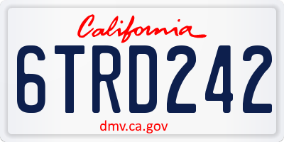 CA license plate 6TRD242