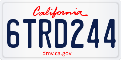 CA license plate 6TRD244