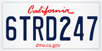 CA license plate 6TRD247