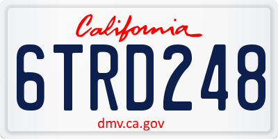 CA license plate 6TRD248