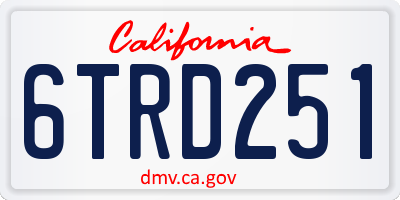 CA license plate 6TRD251