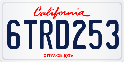 CA license plate 6TRD253