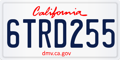 CA license plate 6TRD255