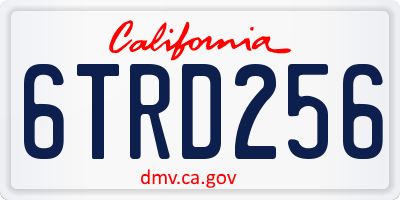 CA license plate 6TRD256