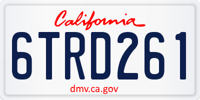 CA license plate 6TRD261