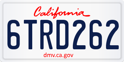 CA license plate 6TRD262