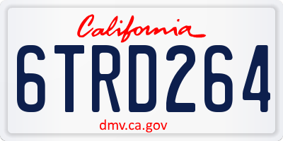CA license plate 6TRD264