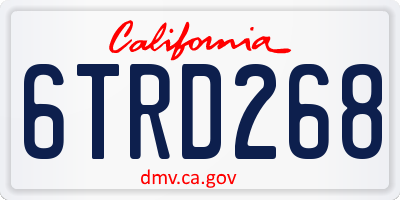 CA license plate 6TRD268