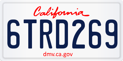 CA license plate 6TRD269