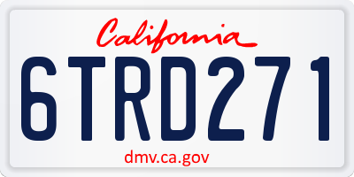 CA license plate 6TRD271