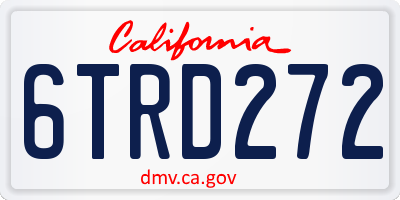 CA license plate 6TRD272