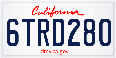 CA license plate 6TRD280