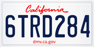 CA license plate 6TRD284
