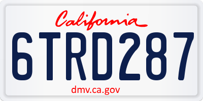 CA license plate 6TRD287