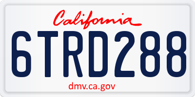 CA license plate 6TRD288
