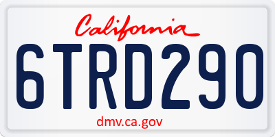 CA license plate 6TRD290