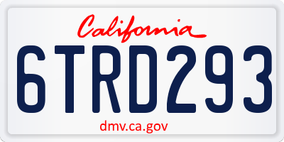 CA license plate 6TRD293