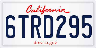 CA license plate 6TRD295