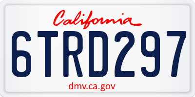 CA license plate 6TRD297