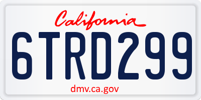 CA license plate 6TRD299