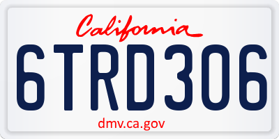 CA license plate 6TRD306