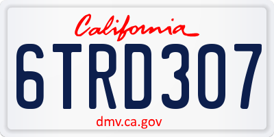 CA license plate 6TRD307
