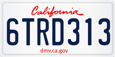 CA license plate 6TRD313