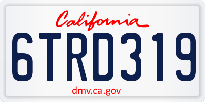 CA license plate 6TRD319