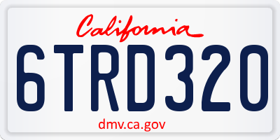 CA license plate 6TRD320
