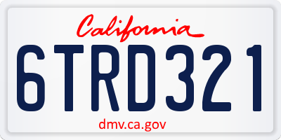 CA license plate 6TRD321