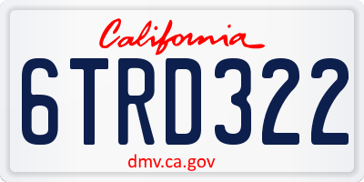 CA license plate 6TRD322