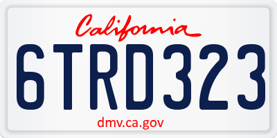 CA license plate 6TRD323
