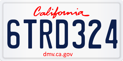 CA license plate 6TRD324