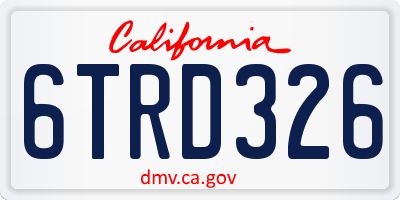 CA license plate 6TRD326