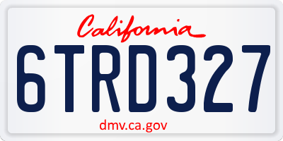 CA license plate 6TRD327