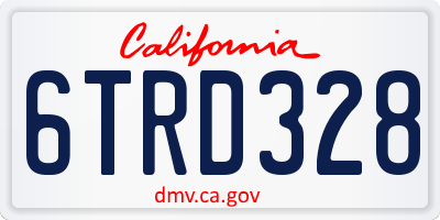 CA license plate 6TRD328