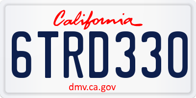 CA license plate 6TRD330