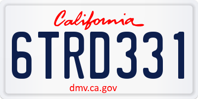 CA license plate 6TRD331