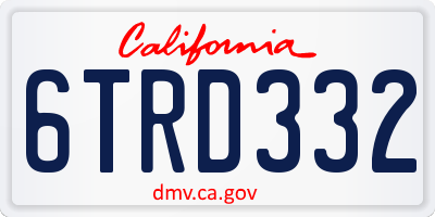 CA license plate 6TRD332