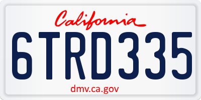 CA license plate 6TRD335